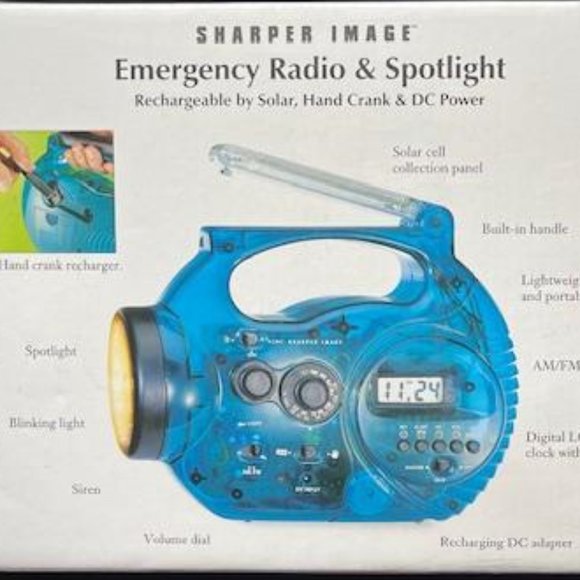 Sharper Image Emergency Radio & Spotlight with Hand Crank - Picture 11 of 11